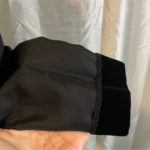 80s/90s Vintage Black Velvet dress with lace size small/medium NO TAG handmade - Picture 9 of 13